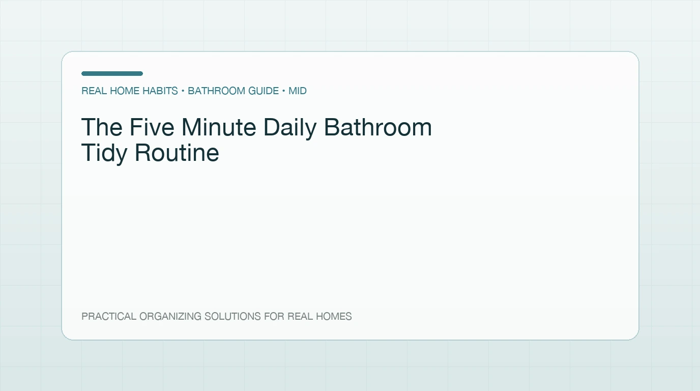 Clean bathroom sink and counter wiped down as part of a quick daily habit
